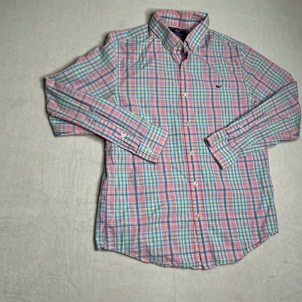 Vineyard Vines Slim Fit WhaleShirt‎ Men's Plaid Button Down Shirt Size M